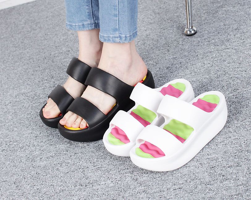  유닉 컬러 발바닥 투밴딩 5cm 슬리퍼