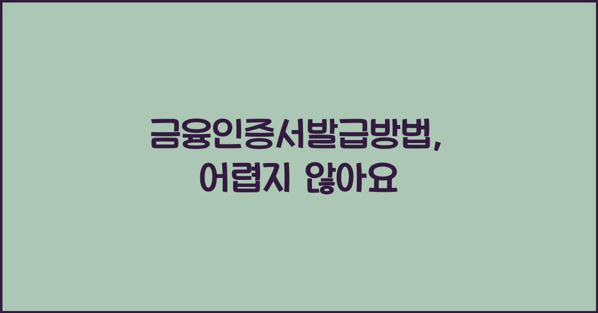 금융인증서발급방법