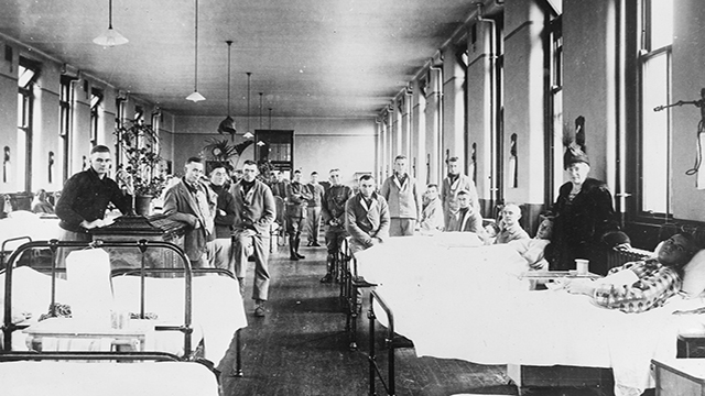 스페인 독감 제1차 유행 당시 미국원정군 병원의 스페인 독감 환자