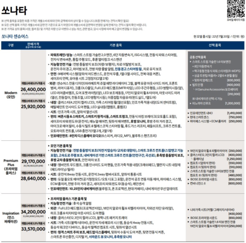 소나타-페이스리프트-전-가격