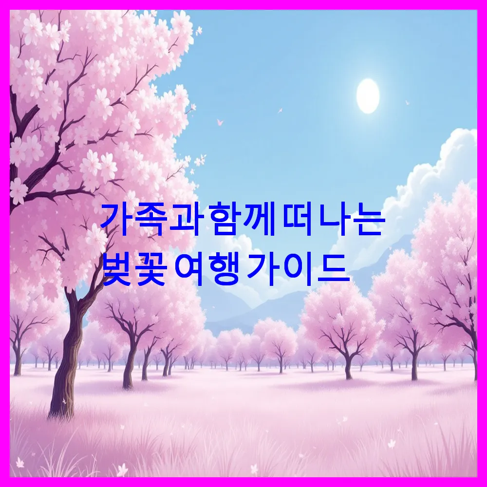 가족과 함께 떠나는 벚꽃 여행 가이드