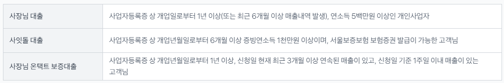 사장님 대출 가입대상