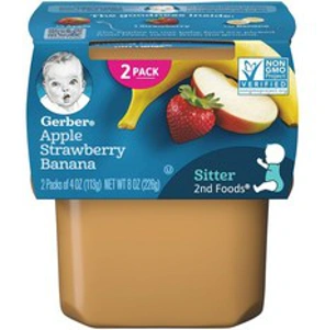 Gerber 2단계 어린이 식품 113g 2개입&#44; 사과 딸기 바나나(Apple Strawberry Banana)&#44; 1개&#44; 226g