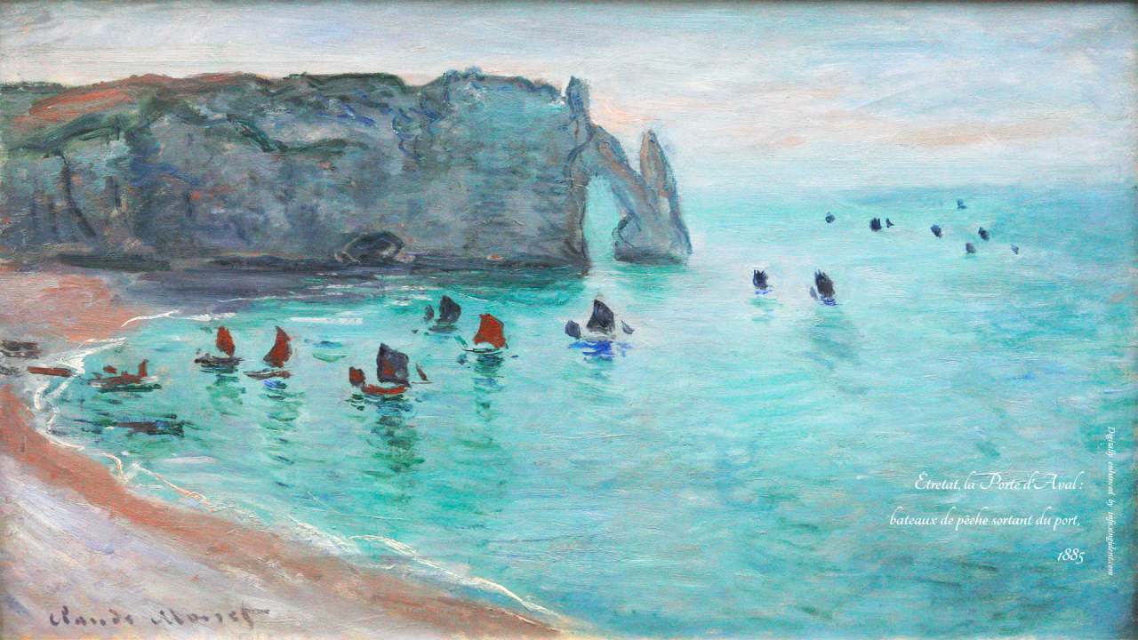 11 에트르타 아발의 수문 C - Claude Monet 명화배경화면