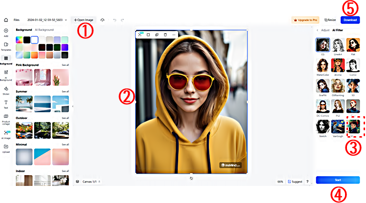 AI 필터 사용법 │Insmind