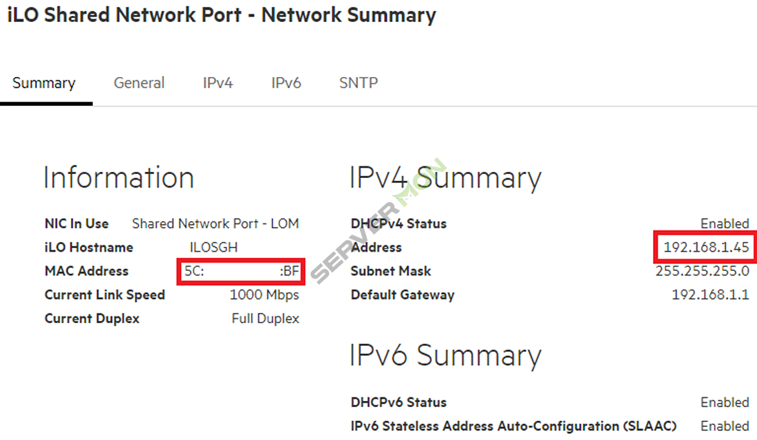 기술자료실-[HPE] iLO MAC Address 확인방법