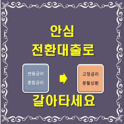  변동금리를 고정금리로 바꾸는 안심전환대출 신청안내