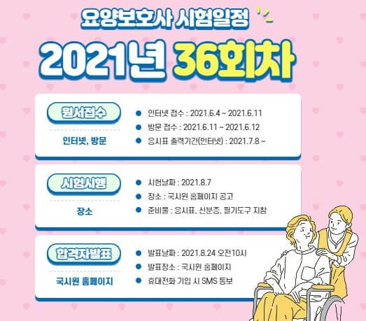  2021년 요양보호사 자격증 시험일정
