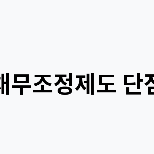 채무조정제도 단점