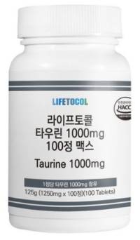 라이프토콜 타우린 1000mg 100정 맥스&#44; 125g&#44; 1개
