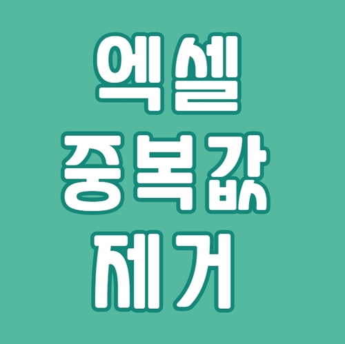  엑셀 중복값 제거 찾기 30초면 가능!