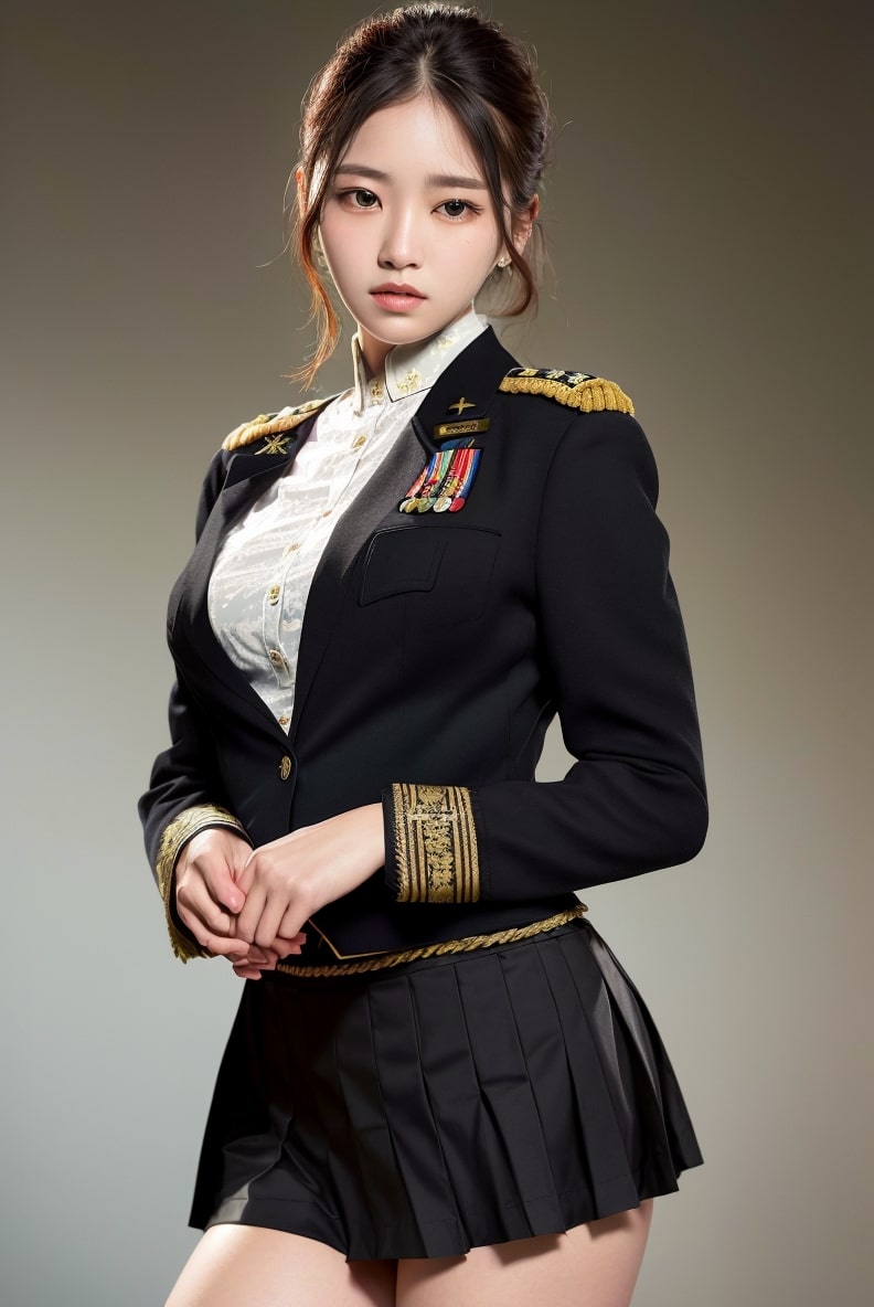 AI로 그린 밀리터리 유니폼 입은 여자장교 그림