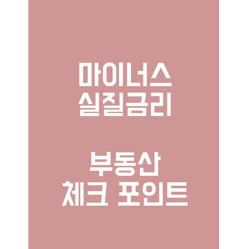  마이너스 실질금리 부동산 체크 포인트!