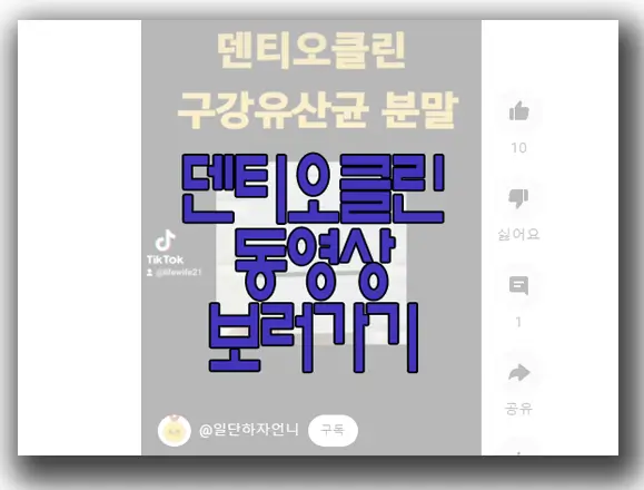 덴티오클린에 관한 동영상 보러 가기 링크 사진