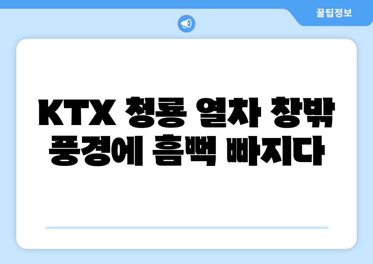 KTX 청룡 열차 창밖 풍경에 흠뻑 빠지다