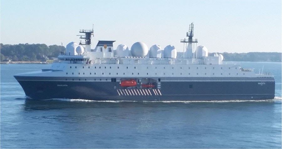 노르웨이의 Marjata IV SIGINT 선박은 많은 raw 신호를 수집하여 저장한다