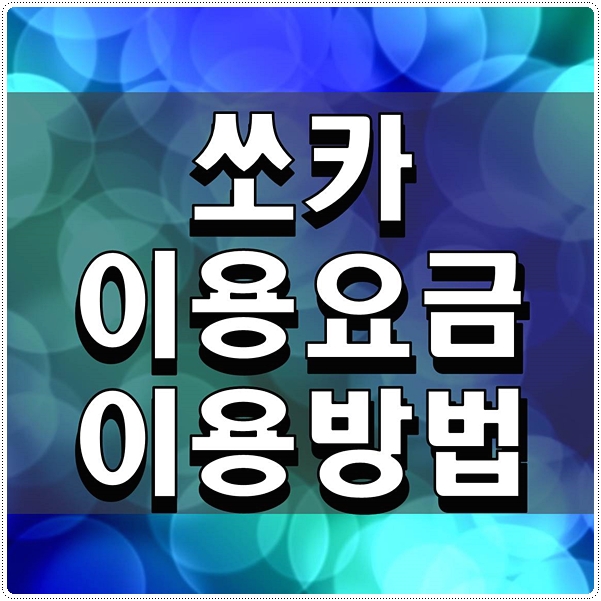  쏘카 이용요금 이용방법 간편하고 편리해요