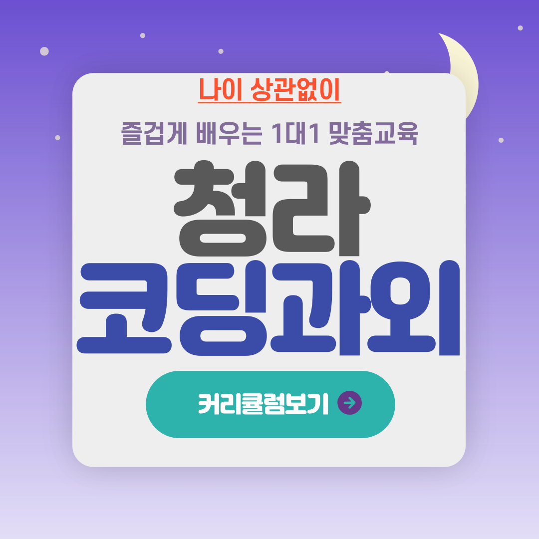  청라 코딩 과외 청라1동 컴퓨터 교육 파이썬 자바 스크립트 C언어 초등 중등 컴퓨터 학습