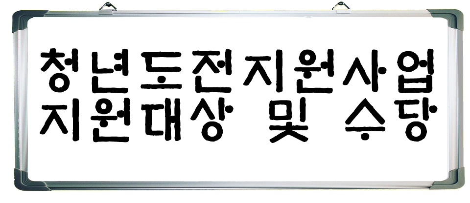  2023년 청년도전지원사업 지원 대상 및 신청 방법