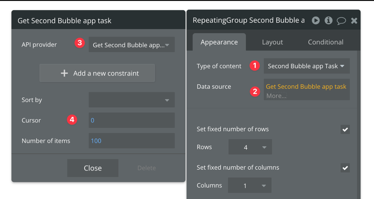 버블 앱 커넥터 쿼리 실행