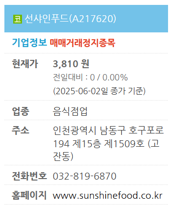 선샤인푸드 상장폐지 사건 총정리 그리고 정리매매 일정 확인!