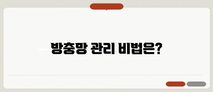 방충망 청소법과 관리 팁