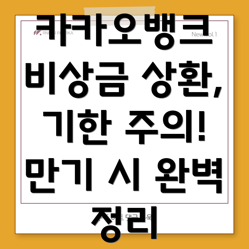 카카오뱅크 비상금대출 상환