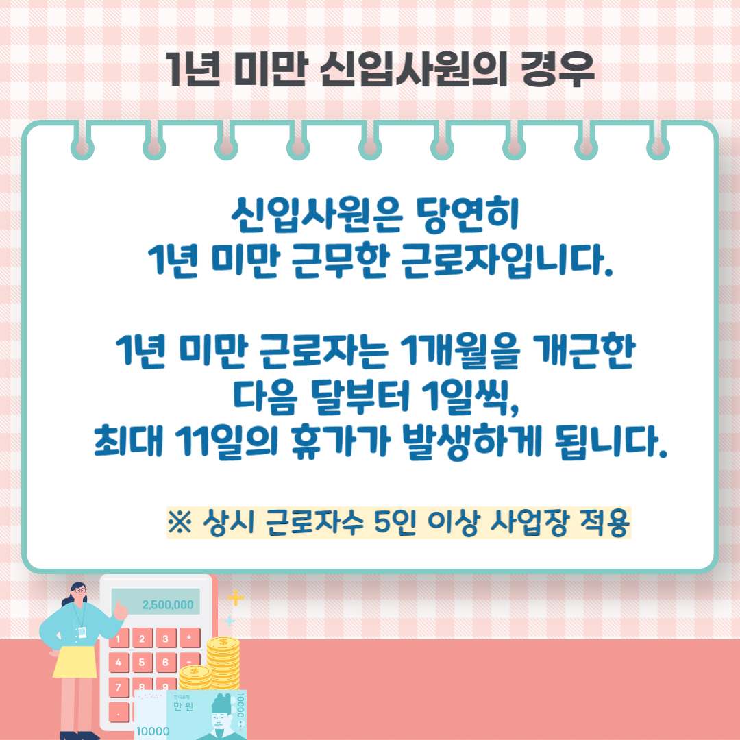 연차휴가일수 계산 방법 (계산기)