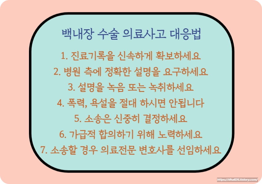 백내장 수술 의료사고 대응