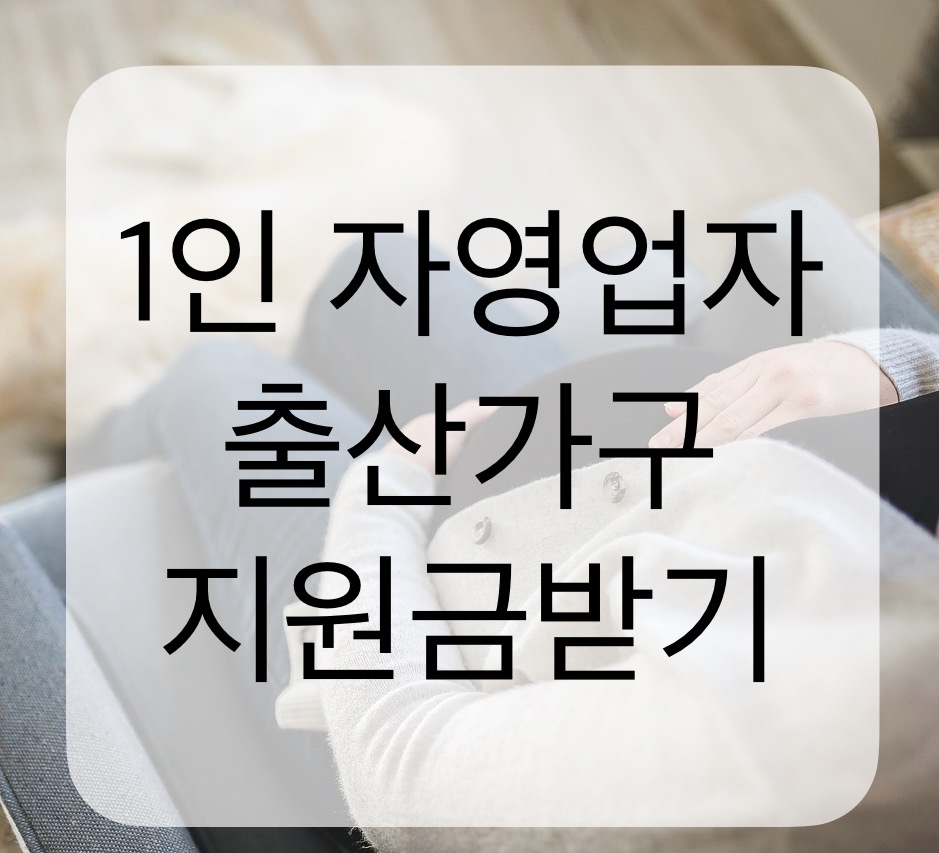 1인 자영업자/프리랜서 출산가구 지원금