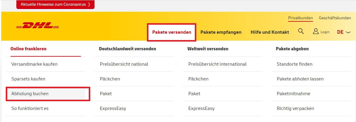  독일 DHL 배송조회, 독일 우편 및 소포 방문 접수, 독일 우편물 방문 접수