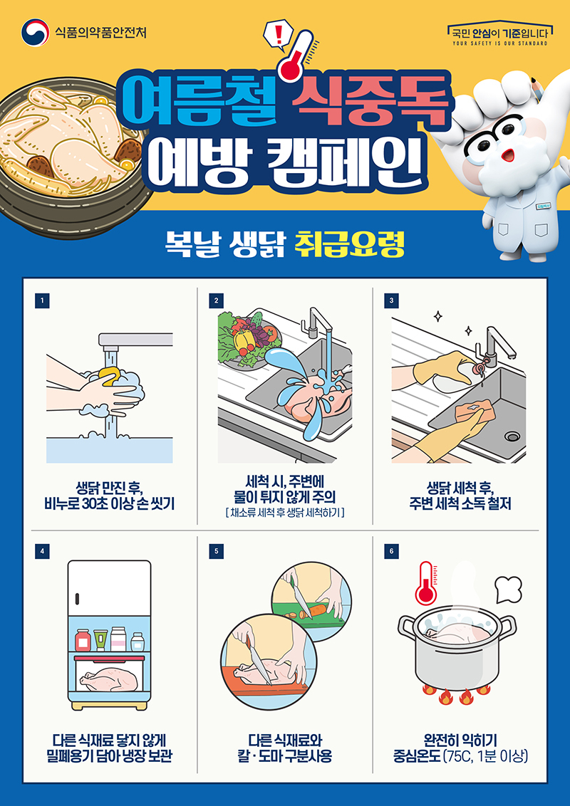 복날 생닭 취급요령