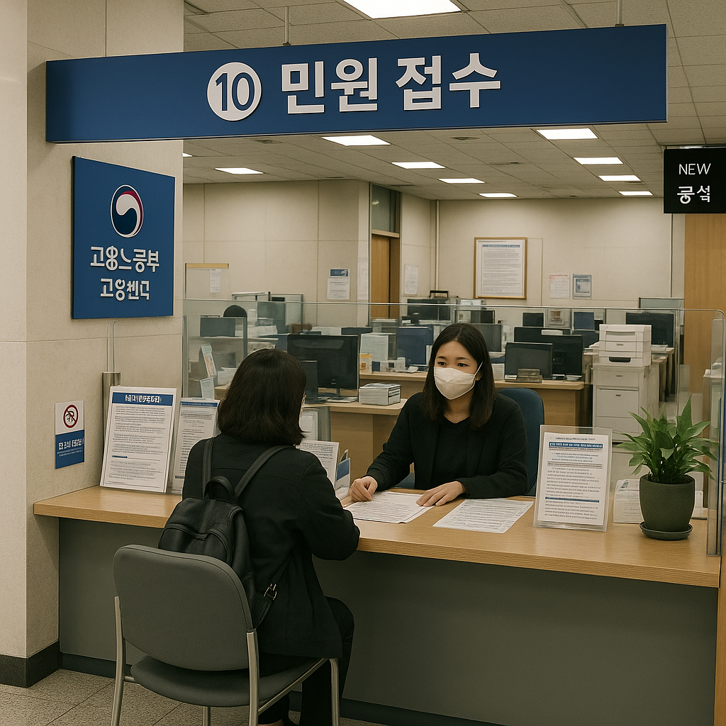 고용센터 민원 접수창구 사진