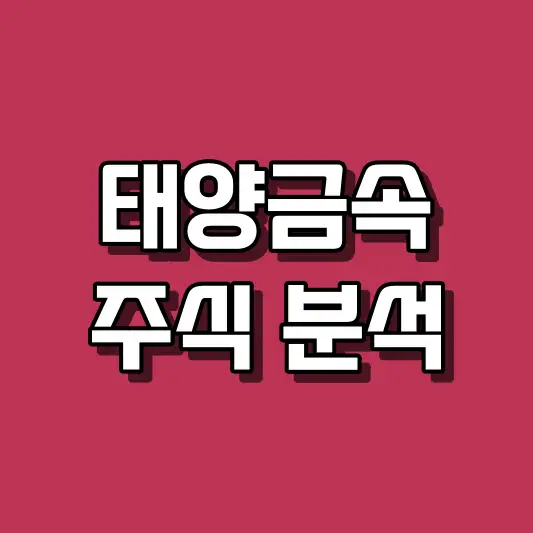 태양금속 주식 분석