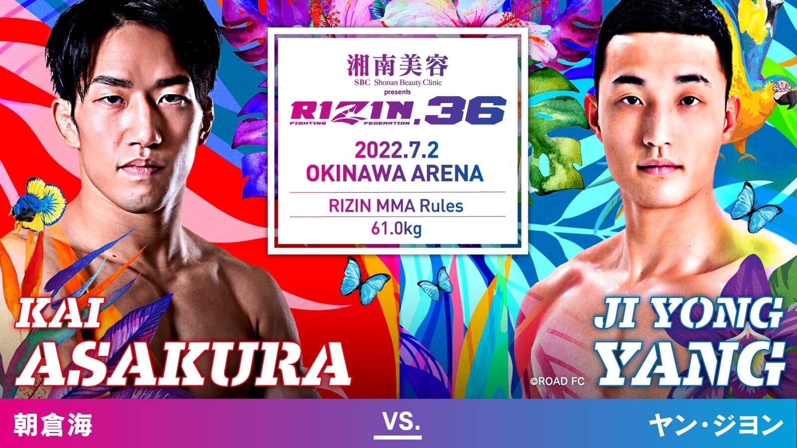  로드FC 양지용, 7월 2일 일본 라이진FF에서 ‘일본 격투기 스타’ 아사쿠라 카이와 대결