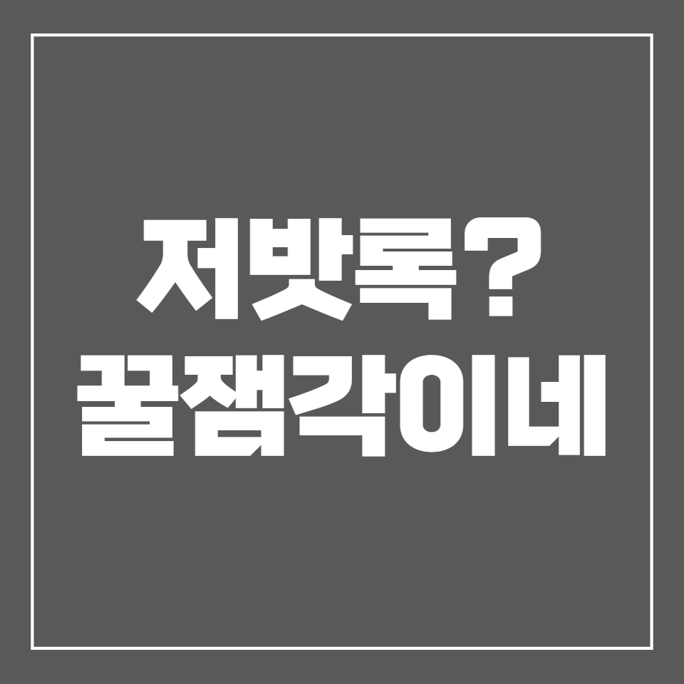  저밧록? 꿀잼각이네
