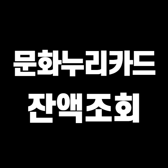  문화누리카드 잔액조회 쉬운 방법