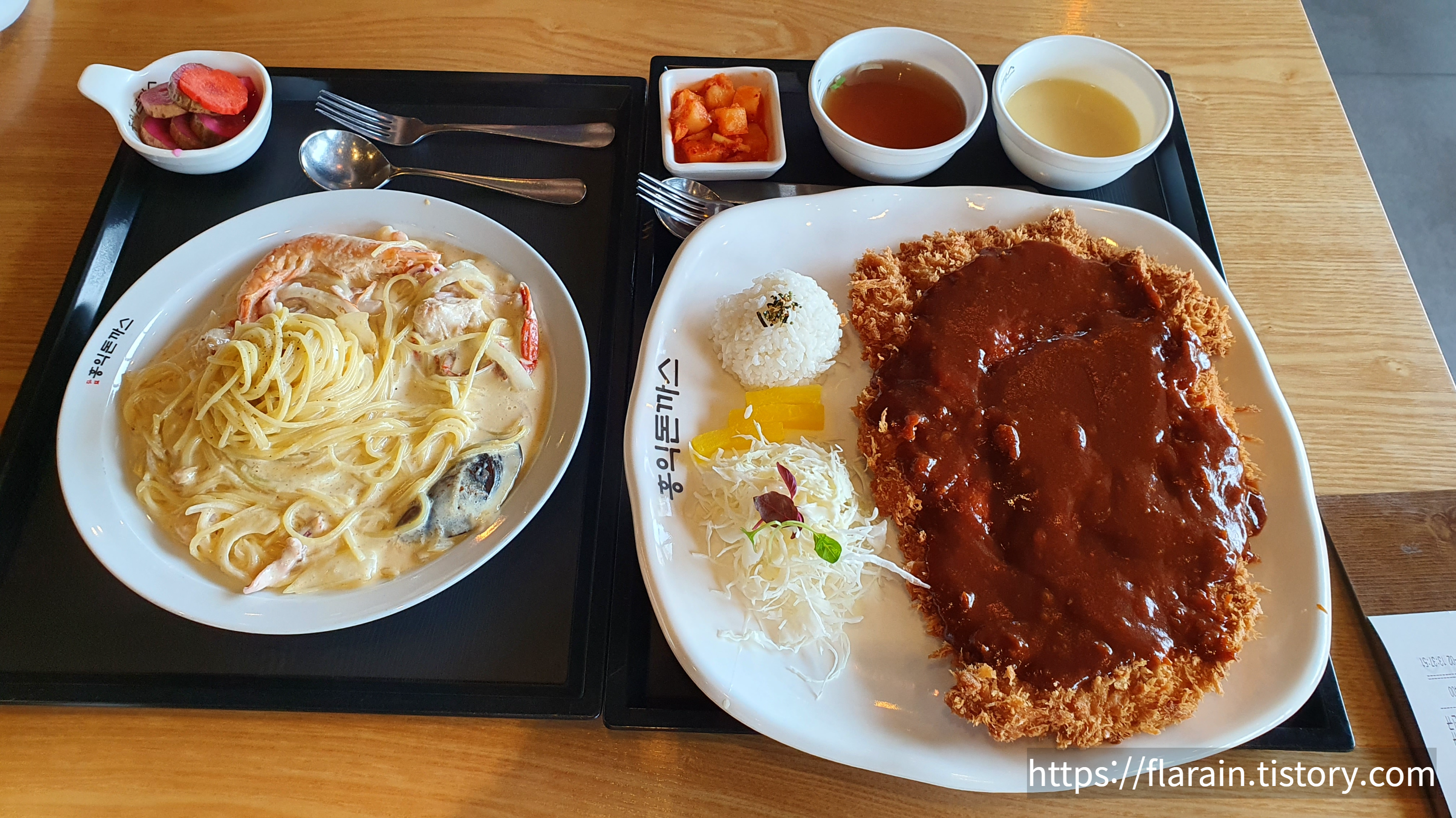  화도 맛집 홍익돈까스, 얼굴만한 왕돈까스