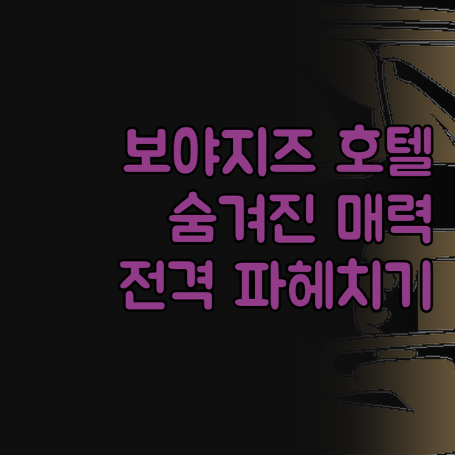 아는 사람만 안다는 췌산 '보야지즈 