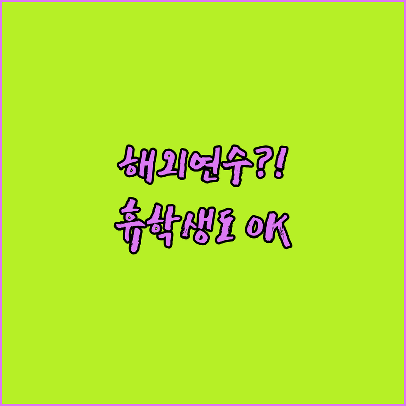 휴학생도 가능?! 제천시 해외 연수,