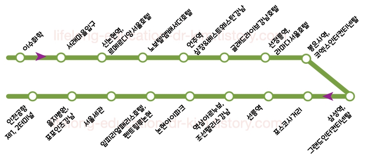 6703 공항버스 간이 노선도