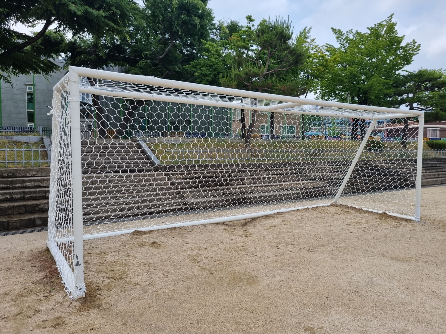  [날개스포츠] 안성초등학교 축구골망(육각골망) 교체, 축구골망 설치 작업