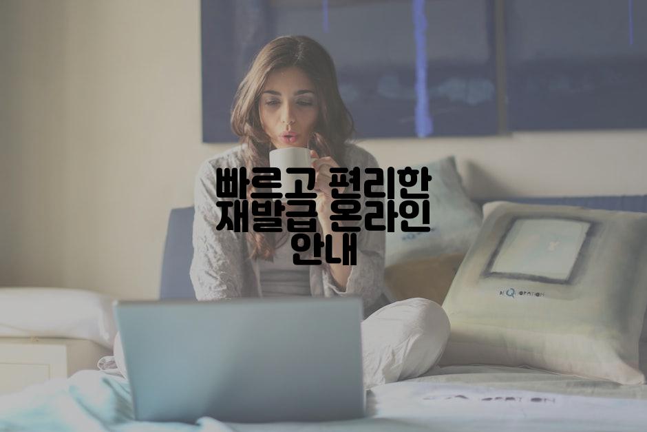 빠르고 편리한 재발급 온라인 안내