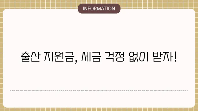 출산 지원금 신청 유의사항