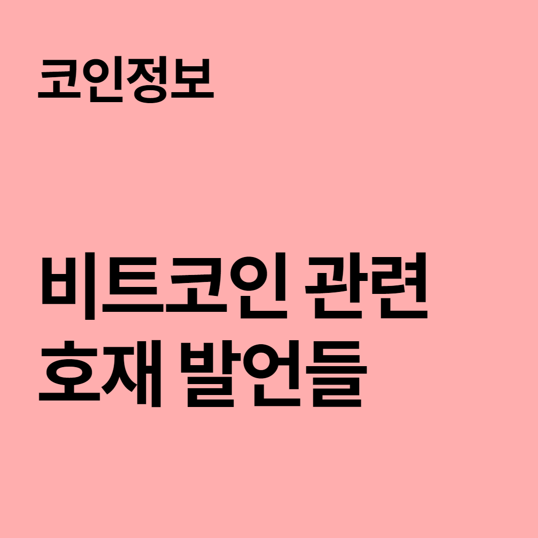  코인정보  비트코인 결제 호재 발언들