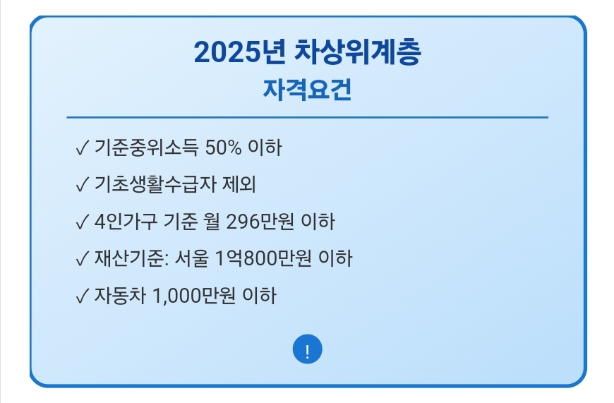 2025년 차상위계층 조건