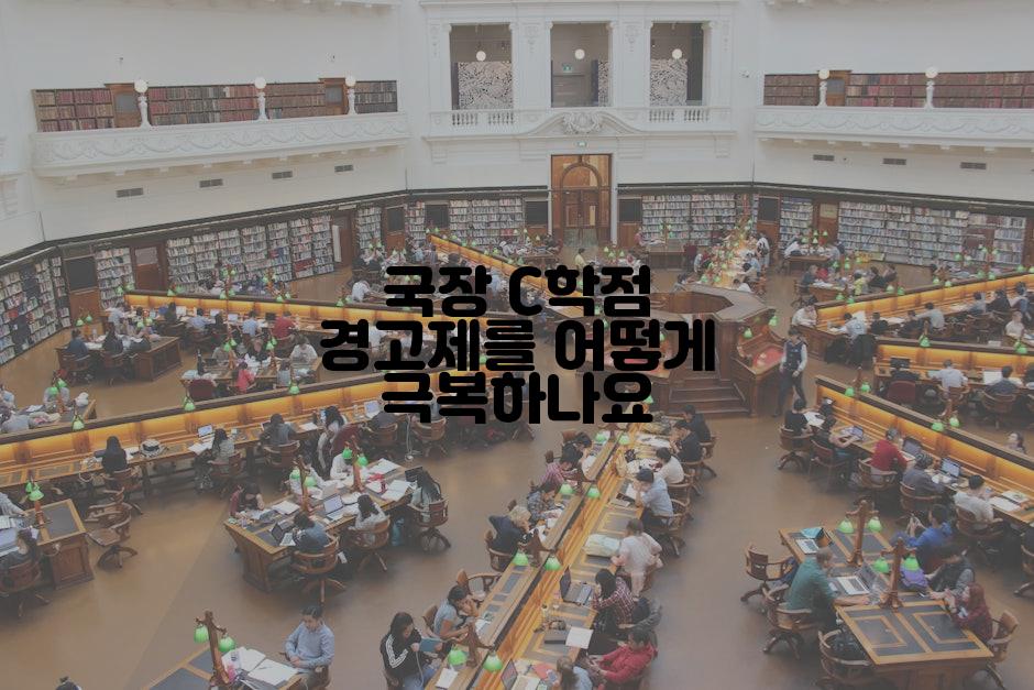 국장 C학점 경고제를 어떻게 극복하나요