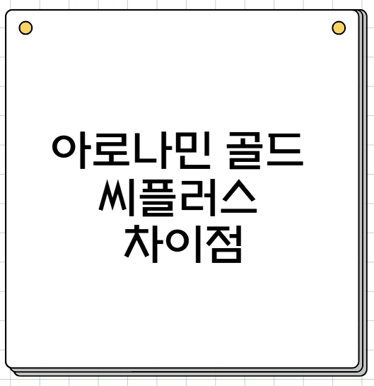 아로나민 골드와 아로나민 씨플러스의 차이점