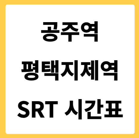 공주역에서 평택지제역 가는 SRT 시간표