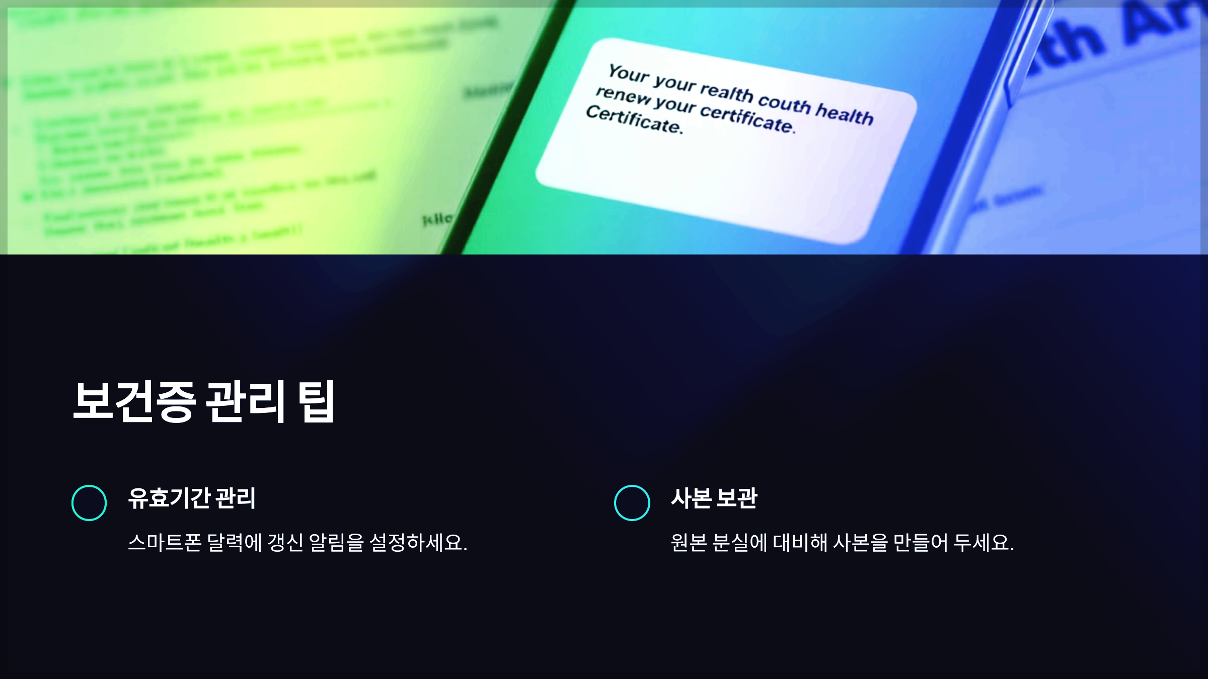 보건증 관리 팁